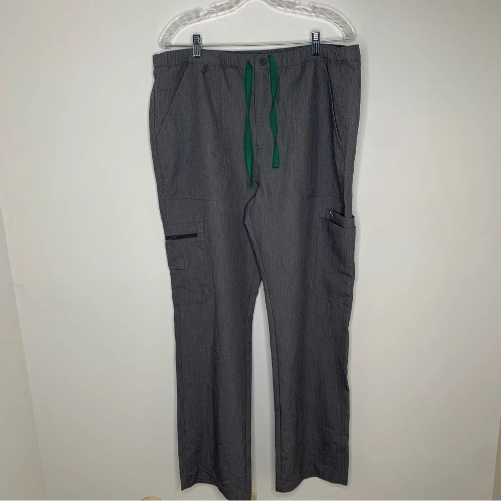 Figs dark grey cargo straight leg scrub pants